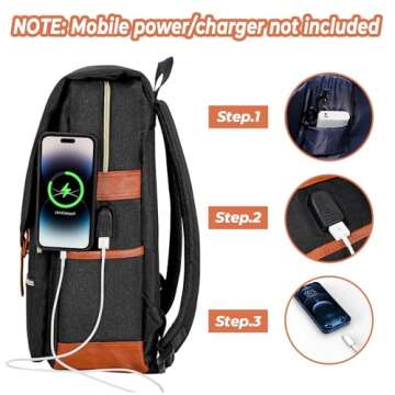 Stylish Ronyes Vintage Backpack with USB Port for All