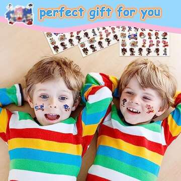The Hedgehog Party Supplies Favor Gift, 16 Sheets Kids Birthday Temporary Tattoos Decorations, Classroom School Rewards Carnival Christmas Prizes for Boys Girls