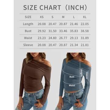 Trendy Queen Womens Off The Shoulder Ruched Crop Tops Long Sleeve Shirts Going Out Y2k Fall Winter Clothes, Black, M