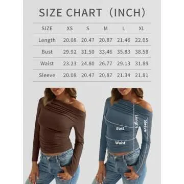 Trendy Queen Womens Off The Shoulder Ruched Crop Tops Long Sleeve Shirts Going Out Y2k Fall Winter Clothes, Black, M