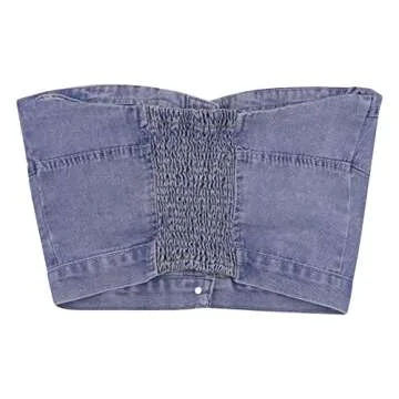 Stylish ANKOMINA Strapless Denim Top for Summer Nights