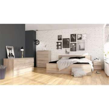 Home Square 2-Pc Scandinavian Design Bedroom Furniture Set with 6-Drawer Double Dresser & 2-Drawer N...