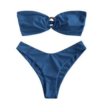 ZAFUL Women's Strapless O Ring Bikini Swimsuit - Shop Now!