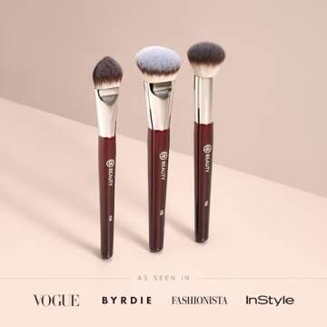 BK Beauty Core Complexion Trio Makeup Brushes Set – 3PC