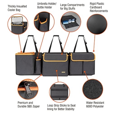 MARKSIGN Deluxe SUV Trunk Organizer with Built-in Cooler