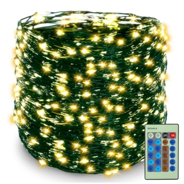 Decute 500LED Christmas String Lights Dimmable Remote Control