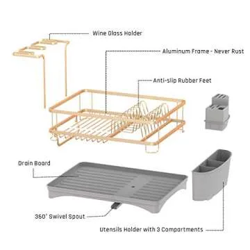 GSlife Rustproof Dish Drying Rack - Elegant Kitchen Essential