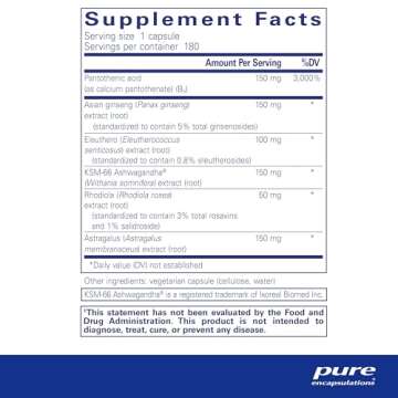 Pure Encapsulations Phyto-ADR | Vegetarian Adrenal Support Formula* | 180 Capsules