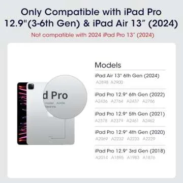 PITAKA iPad Pro 12.9 Case, Compatible with iPad Air 13 Inch (M2) & iPad Pro 12.9 (3-6th Gen) 2022/20...