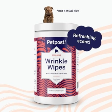 Petpost Dog Wrinkle Wipes - XL Coconut Oil Solution - 60 ct
