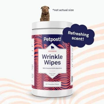Petpost Dog Wrinkle Wipes - XL Coconut Oil Solution - 60 ct
