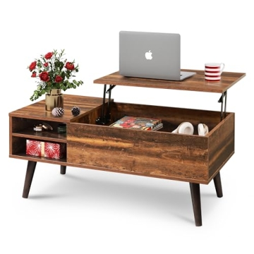 WLIVE Lift Top Coffee Table with Hidden Compartment