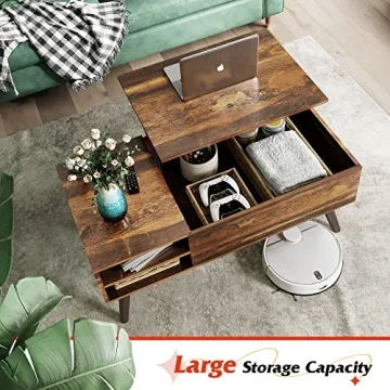 WLIVE Lift Top Coffee Table with Hidden Compartment
