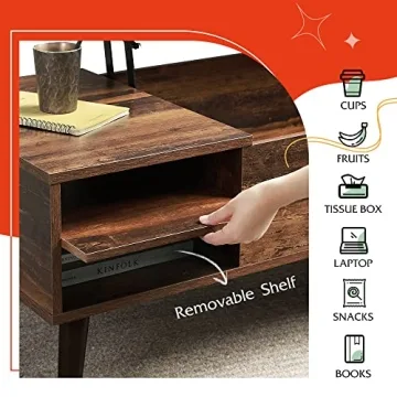 WLIVE Lift Top Coffee Table with Hidden Compartment