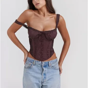 Stylish YADMISU Lace Up Cami Corset Top for Women