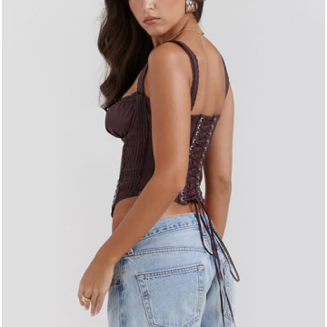 Stylish YADMISU Lace Up Cami Corset Top for Women