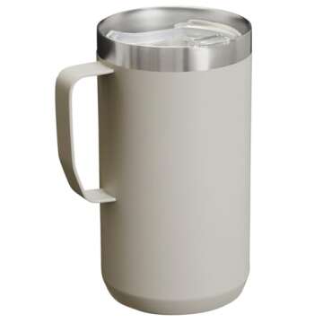 Stanley Stay Hot Camp Mug - Durable 18/8 Stainless Steel Insulated Mug - Splash-Free Tritan™ Drink-Thru Lid - 24 OZ - Ash 2.0
