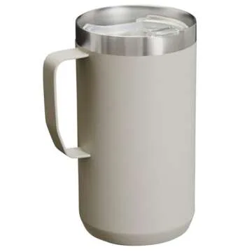 Stanley Stay Hot Camp Mug - Durable 18/8 Stainless Steel Insulated Mug - Splash-Free Tritan™ Drink-Thru Lid - 24 OZ - Ash 2.0