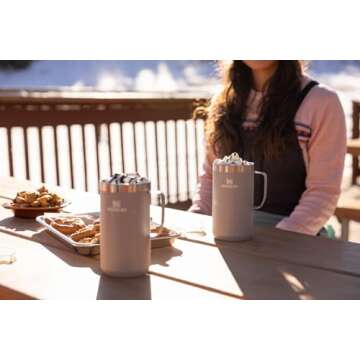 Stanley Stay Hot Camp Mug - Durable 18/8 Stainless Steel Insulated Mug - Splash-Free Tritan™ Drink-Thru Lid - 24 OZ - Ash 2.0