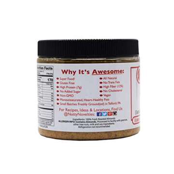 Nutty Novelties Classic Almond Butter - High Protein, Sweet Almond Butter - No Added Sugar - All-Natural, Pure Almond Butter Free of Cholesterol & Preservatives - Vegan Almond Butter - 30 Ounces