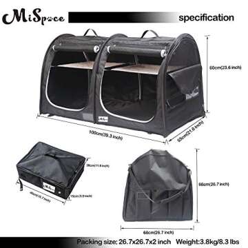 Mispace Portable Twin Compartment Cat Condo for Travel