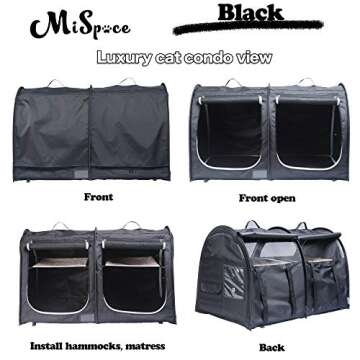Mispace Portable Twin Compartment Cat Condo for Travel