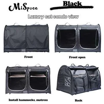 Mispace Portable Twin Compartment Cat Condo for Travel