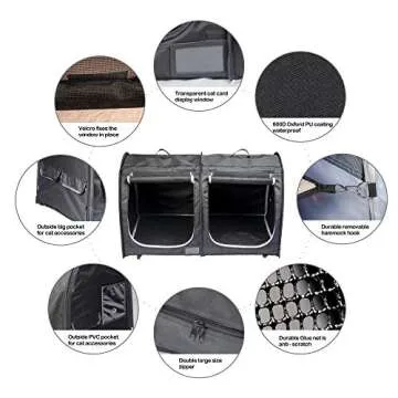 Mispace Portable Twin Compartment Cat Condo for Travel