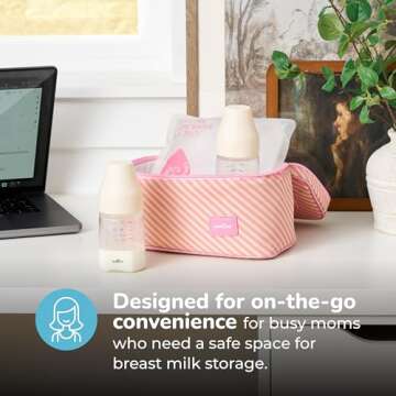 Spectra Baby USA - Pink Cooler Set with Ice Pack and 2 Bottles