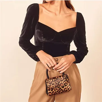 Trendy Velvet Square Neck Crop Top for Women