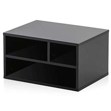 FITUEYES Printer Stands with Storage, Desktop Office Printer Riser Shelf with 3 compartments, 2-Tier...