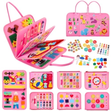 Vlllik Busy Board Montessori Toys for 1-6 Year Old Toddler, Birthday Gift for Boys Girls, Busy Book ...