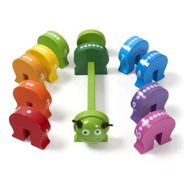 Melissa & Doug Counting Caterpillar - Classic Wooden Toy With 10 Colorful Numbered Segments