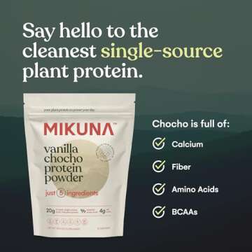Mikuna Vegan Protein Powder (Vanilla, 15 Servings) - Plant Based Chocho Superfood Protein - Dairy Fr...
