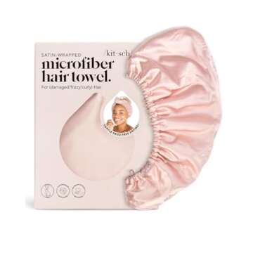 Kitsch Satin Microfiber Hair Towel Wrap for Women - Valentines Gift for Her, Super Absorbent, Quick ...