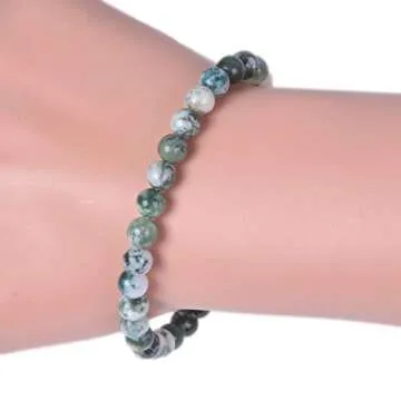 Natural Tree Agate Stretch Bracelet for All Occasions