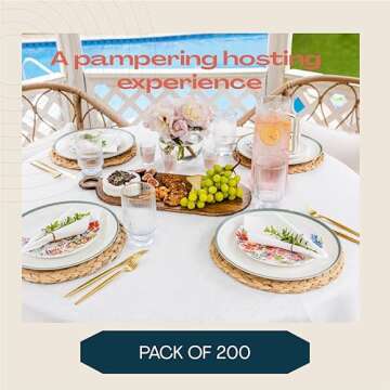 200 Linen-Feel Disposable Cocktail Napkins for Events