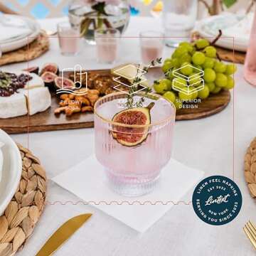 200 Linen-Feel Disposable Cocktail Napkins for Events