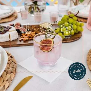 200 Linen-Feel Disposable Cocktail Napkins for Events
