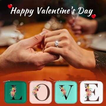 Parima Valentines Day Gifts for Her - Gifts for Women, Travel Jewelry Case Organizer Initial Small J...