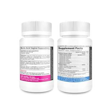 NutraBlast Boric Acid Vaginal Suppositories Bundle with Vaginal Probiotics | Supports Odor Control |...