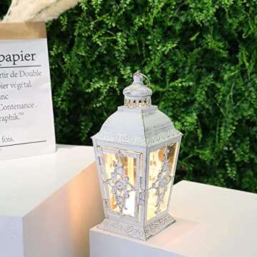 JHY DESIGN Decorative Candle Lantern -13'' High Metal Candle Holder Or Vintage Style Hanging Lantern...