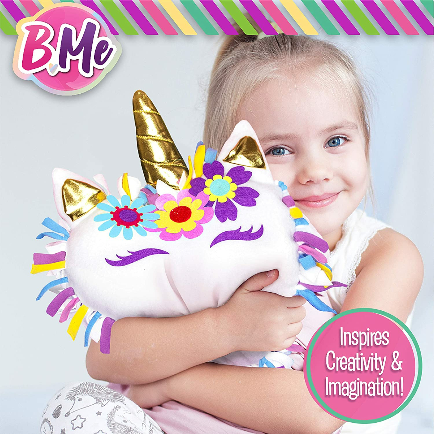Unicorn Pillow DIY Kit for Girls - No Sew Craft