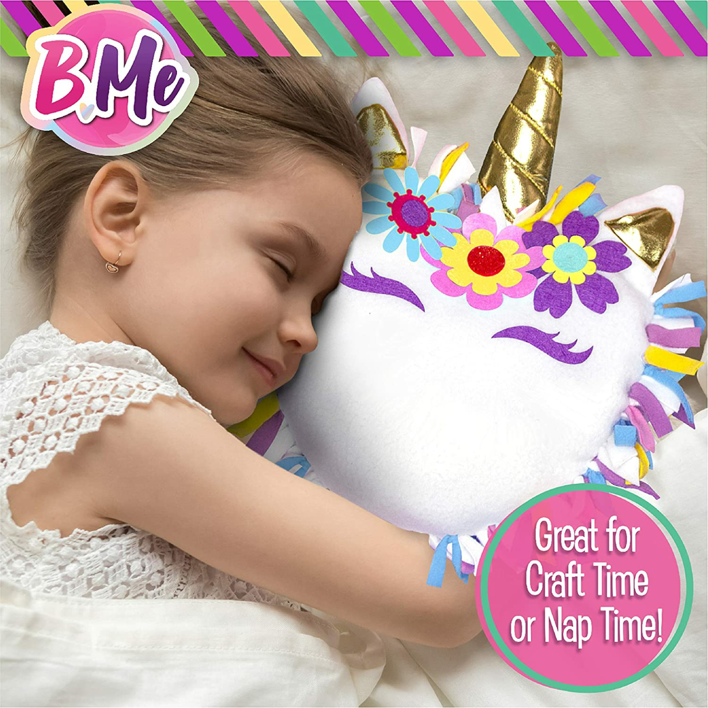 Unicorn Pillow DIY Kit for Girls - No Sew Craft