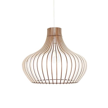 KWUD Modern Scandinavian Style Ceiling Mount Wood Pendant Lighting Lamp Shade with E26/27 Base …