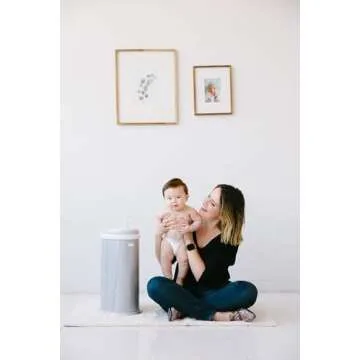 Ubbi Steel Diaper Pail, Odor Locking, No Special Bag Required, Award-Winning, Registry Must-Have, Woodgrain