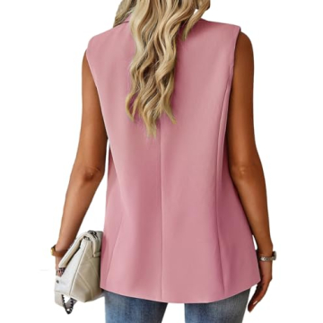 Stylish Sleeveless Blazers Jacket for Women - Light Pink 2024