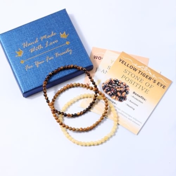 Natural Gemstone Stretch Bracelets for Meditation and Style