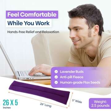 SunnyBay Microwave Heating Pad, Microwavable Heated Neck and Shoulder Wrap with Lavender, Soothing Pillow Hot & Cold Bean Bag, Aroma Warmer for Pain Relief, 26x5 Inches, 2.5 lbs, Purple