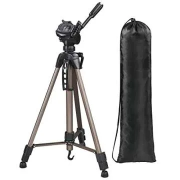 Hama Camera Tripod Star 61 (Light Tripod with 3-Way Head, Photo Tripod with 60-153cm Height, Tripod incl. Carrying case, Camera Tripod Suitable for SLR and System Cameras), Champagne